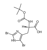 N(α)-t-butoxycarbonyl-2,5-dibromo-L-histidine结构式