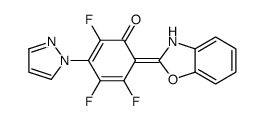 6-(3H-1,3-benzoxazol-2-ylidene)-2,4,5-trifluoro-3-pyrazol-1-ylcyclohexa-2,4-dien-1-one Structure