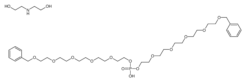 bis[1-phenyl-2,5,8,11,14-pentaoxahexadecan-16-yl] hydrogen phosphate, compound with 2,2'-iminobis[ethanol] (1:1)结构式