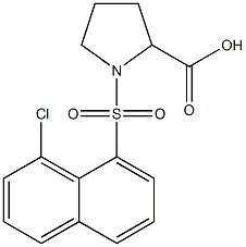 (2S)-1-[(8-氯-1-萘基)磺酰基]脯氨酸结构式