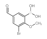 3-溴-5-甲酰基-2-甲氧基苯硼酸结构式