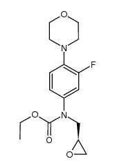 (R)-N-(3-fluoro-4-morpholinylphenyl)oxiranylmethyl carbamic acid ethyl ester结构式