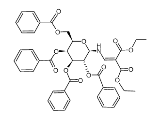 2,3,4,6-tetra-O-benzoyl-N-(2,2-diethoxycarbonylvinyl)-β-D-galactopyranosylamine结构式