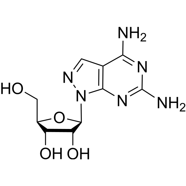 2-β-D-Ribofuranosyl-2H-pyrazolo[3,4-d]pyrimidine-4,6-diamine Structure