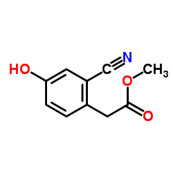 Methyl (2-cyano-4-hydroxyphenyl)acetate结构式