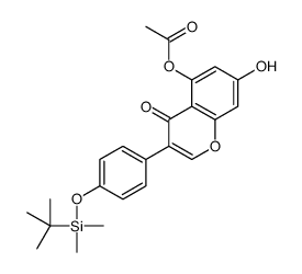 5-O-乙酰基-4'-O-叔丁基二甲基甲硅烷基染料木黄酮结构式