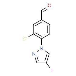 3-氟-4-(4-碘-1H-吡唑-1-基)苯甲醛结构式
