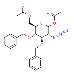 2-叠氮基-2-脱氧-3,4-二-O-(苯基甲基)-D-吡喃葡萄糖 1,6-二乙酸酯结构式
