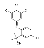 2,6-dichloro-4-((4-hydroxy-2-(2-hydroxypropan-2-yl)phenyl)imino)cyclohexa-2,5-dienone Structure