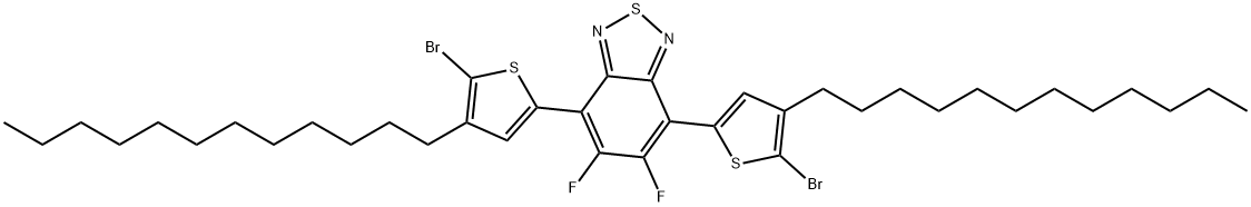 4,7-双(5-溴-4-十二烷基噻吩-2-基)-5,6-二氟苯并[c][1,2,5]噻二唑结构式