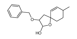 8-methyl-3-phenylmethoxy-1-oxaspiro[4.5]dec-6-en-2-ol结构式