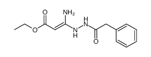 (E)-3-Amino-3-(N'-phenylacetyl-hydrazino)-acrylic acid ethyl ester结构式