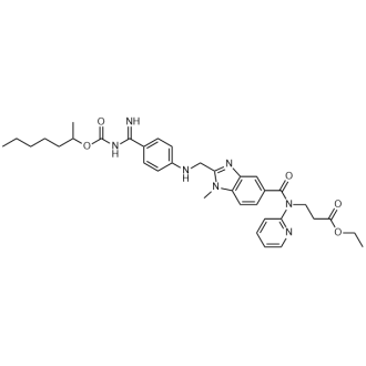 Ethyl3-(2-(((4-(N-((heptan-2-yloxy)carbonyl)carbamimidoyl)phenyl)amino)methyl)-1-methyl-N-(pyridin-2-yl)-1H-benzo[d]imidazole-5-carboxamido)propanoate(DabigatranImpurity) Structure
