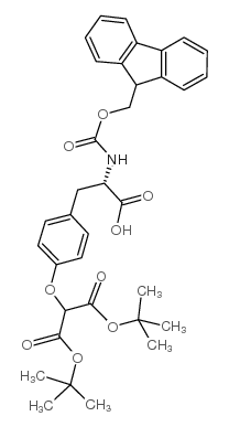N-[(9H-芴-9-基甲氧基)羰基]-L-酪氨酸 O-丙二酸二叔丁酯结构式