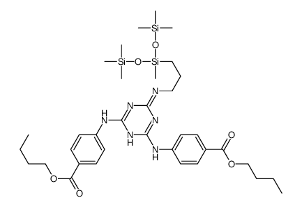 butyl 4-[[4-(4-butoxycarbonylanilino)-6-[3-[methyl-bis(trimethylsilyloxy)silyl]propylamino]-1,3,5-triazin-2-yl]amino]benzoate Structure