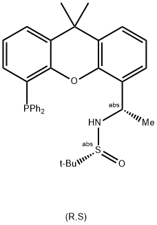 [S(R)]-N-[(S)-1-[5-(Diphenylphosphino)-9,9-dimethyl-9H-xanthen-4-yl]ethyl]-2-methyl-2-propanesulfinamide Structure