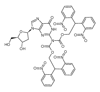2-N-bis(2,2'-bis(2-nitrophenyl)ethyloxycarbonyl)-2'-deoxyguanosine结构式