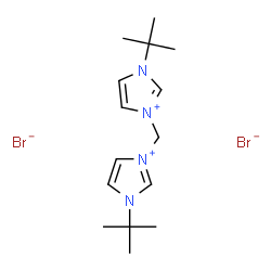 3,3'-亚甲基双(1-叔丁基-3-咪唑鎓溴化物)结构式