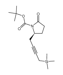(S)-tert-butyl 2-oxo-5-(4-(trimethylsilyl)but-2-yn-1-yl)pyrrolidine-1-carboxylate结构式