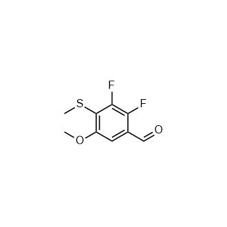 2,3-二氟-5-甲氧基-4-(甲硫基)苯甲醛结构式