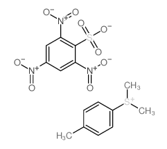 2,4,6-Tris(hydroxy(oxido)amino)benzenesulfonic acid compound with 1-(dimethyl-lambda(4)-sulfanyl)-4-methylbenzene (1:1)结构式