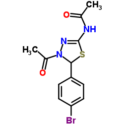 N-[4-Acetyl-5-(4-bromophenyl)-4,5-dihydro-1,3,4-thiadiazol-2-yl]acetamide结构式