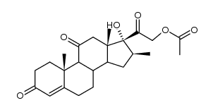 21-Acetoxy-17α-hydroxy-16β-methyl-pregn-4-en-3.11.20-trion结构式