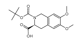 (S)-1,2,3,4-tetrahydro-6,7-dimethoxy-2-(tert-butyloxycarbonyl)-3-isoquinolinecarboxylic acid结构式