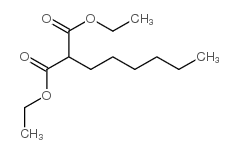 Propanedioic acid,2-hexyl-, 1,3-diethyl ester Structure