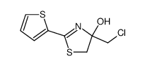 4-chloromethyl-2-thiophen-2-yl-4,5-dihydro-thiazol-4-ol结构式