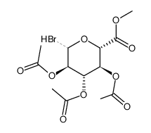 methyl 2,3,4-tri-O-acetyl-D-glucopyranosiluronate bromide结构式