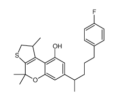 7-[5-(4-fluorophenyl)pentan-2-yl]-1,4,4-trimethyl-1,2-dihydrothieno[2,3-c]chromen-9-ol结构式