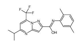 Pyrazolo[1,5-a]pyrimidine-2-carboxamide, N-(2,5-dimethylphenyl)-5-(1-methylethyl)-7-(trifluoromethyl)- (9CI)结构式
