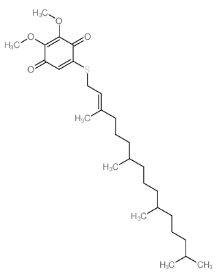 2,3-dimethoxy-5-[(E)-3,7,11,15-tetramethylhexadec-2-enyl]sulfanyl-cyclohexa-2,5-diene-1,4-dione结构式