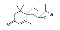 (+)-(6S,8S,9S)-9-bromo-8-chloro-1,5,5,9-tetramethylspiro[5.5]undec-1-en-3-one Structure