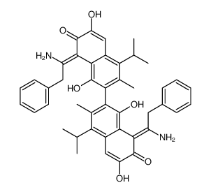 2,2'-Bi(8-benzyliminomethyl-4-isopropyl-3-methyl-1,6,7-naphthalenetriol) Structure