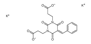 dipotassium,3-[5-benzylidene-3-(2-carboxylatoethyl)-2,4,6-trioxo-1,3-diazinan-1-yl]propanoate Structure