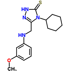 4-CYCLOHEXYL-5-[[(3-METHOXYPHENYL)AMINO]METHYL]-4H-1,2,4-TRIAZOLE-3-THIOL结构式