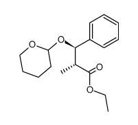 ethyl (2R,3R)-2-methyl-3-phenyl-3-((tetrahydro-2H-pyran-2-yl)oxy)propanoate结构式