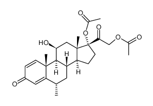 17α,21-diacetoxy-11β-hydroxy-6α-methyl-1,4-pregnadiene-3,20-dione Structure