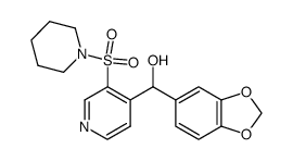 benzo[d][1,3]dioxol-5-yl(3-(piperidin-1-ylsulfonyl)pyridin-4-yl)methanol结构式