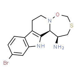 (1S)-11-Bromo-1,2,7,8,13,13bβ-hexahydro[1,6,2]oxathiazepino[2',3':1,2]pyrido[3,4-b]indol-1α-amine结构式