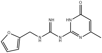 N-(2-呋喃甲基)-N'-(6-甲基-4-氧代-1,4-二氢嘧啶-2-基)胍结构式