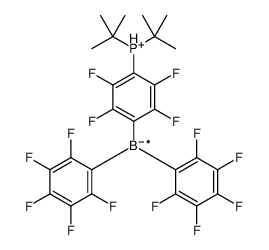(4-ditert-butylphosphanyl-2,3,5,6-tetrafluorophenyl)-bis(2,3,4,5,6-pentafluorophenyl)boron(1-),hydron Structure