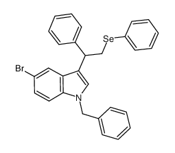 1-benzyl-3-(1-phenyl-2-phenylselenoethyl)-5-bromo-1H-indole Structure