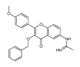 2-(4-methoxyphenyl)-3-benzyloxy-6-[(1-iminoethyl)amino]-4H-1-benzopyran-4-one Structure