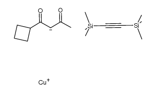(1-cyclobutyl-1,3-butandionate)Cu(I)(bis(trimethylsilyl)acetylene) Structure
