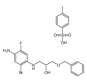 (R)-benzylglycolated-4-ammonium-2-bromo-5-fluoroaniline tosylate salt Structure