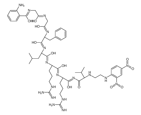 2-Aminobenzoyl-glycyl-glycyl-phenylalanyl-leucyl-arginyl-arginyl-valyl-N-(2,4-dinitrophenyl)ethylenediamine Structure