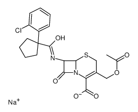 sodium,(6R,7R)-3-(acetyloxymethyl)-7-[[1-(2-chlorophenyl)cyclopentanecarbonyl]amino]-8-oxo-5-thia-1-azabicyclo[4.2.0]oct-2-ene-2-carboxylate Structure